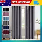 2Panel Blockout Curtains Blackout Window Curtains Fabric Pair Eyelet for Bedroom