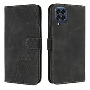 M33 5G Case PU Leather Flip Cover Magnetic Clasp Design Wallet Card Slots Stand Case - Black