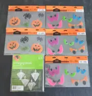 Halloween Window Cling Lot- Pumpkins Spiders Spooky Eyes + Hanging Ghosts NIP