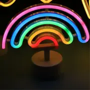 Rainbow Led Neon Signs Light Christmas Wedding Decor Table Lamp Battery Powered Bar Pub