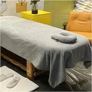 [BoNene] Queen Sheets Beauty Bedsheet Salon Sheet Massage Soft Sheet Spa Bed Table Cover Sheets with Hole and Lying Pillow 120 * 220cm(47×86.6in) Queen Sheet Set (Color : Gray, Size : China)
