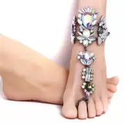 Boho Sandal Crystal Anklet Bracelet Romantic Luxury Wedding Bride Marriage Engag