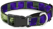 Dog Collar Martingale Hulk Face Close Up Action Pose Greens Purples 15 to 26 Inches 1.0 Inch Wide