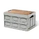 【小麥購物】木蓋收納箱 32L(露營箱 木蓋摺疊收納箱 折疊收納箱 戶外露營收納箱 衣物收納箱 收納櫃)