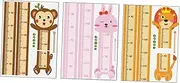 HOMOCONO 3 Sets Cartoon Animal Height Measure Wall Stickers Removable Decals for Bedroom Decor Fun Height Measuring Stickers and Amusing Growth Chart