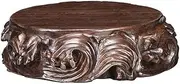 Vase Teapot Ebony Display Stand Round with Relief Sculpture Bonsai Base(Medium)