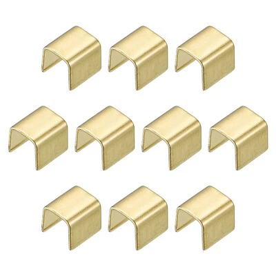 Fold Over Crimp Caps, 200Pcs 5 x 4.7mm Ribbon Crimp Ends, Gold Tone