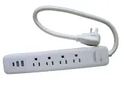 1.5Ft 4-Outlet Surge Protector with 2 USB-A Ports 1 USB-C Port Power Strip