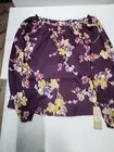 Hope Harlow Woven Peasant Blouse Boho TOP Shirt Long Large Floral