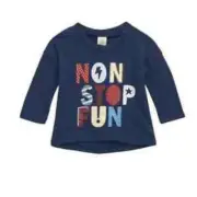 Tucker + Tate Babies' Long Sleeve Graphic Tee In Navy Denim Non Stop Fun 3M NWT