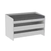 Design Square Lonia Shoe Rack Cabinet Storage Bench 2-Drawers White/Grey