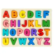 Alphabet Puzzle Wooden Puzzles for Toddlers 1-5 Year Old, Toys with Puzzle Board & Letter Blocks Preschool Educational for Girls Boys Gift