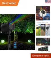 Laser Christmas Projector Lights Outdoor, 3 Color Laser Light Projector, Fire...