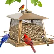 Large Bird Feeder for Outdoor, Gazebo Style Wild Bird Feeders, Metal Mesh Squ...