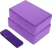 MOBUTOFU 3 Pcs Yoga Brick Stretch Belt Set Yoga Blocks and Strap Equipment Stretching Blocks Yoga Belt Strap Workout Block Balance Block Yoga Strap Block Yoga Props