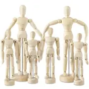 6 Pcs Artist Mannequin Model Wooden Manikin Drawing Moveable Figure Model6859