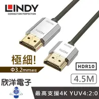 在飛比找蝦皮商城優惠-LINDY林帝 鉻系列 HDMI 2.0 4K 極細影音傳輸