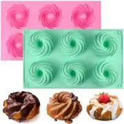2 Pcs Mini Bundt Cake Pan 6-Cavity Heritage Bundtlette Cake Mold Non-stick Si...