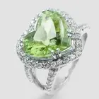 Alluring Lime Green Tourmaline Heart 4.40Ct 925 Sterling Silver Rings Size 5.75