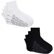 4 Pack Bonds Lightweight 1/4 Quarter Crew Mens Logo Cotton Cooling Socks