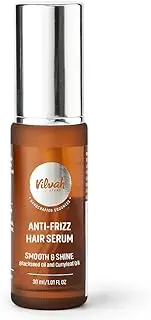 vilvah STORE Anti Frizz Hair Serum | Tames Frizz And Flyaways | Prevents Split Ends And Breakage | Silicone Free | For Women & Men | For All Hair Types | 30ml