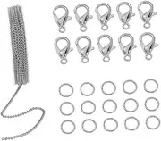 DIYEAH 1 Set DIY Jewelry Making Kit Delicate Chain with Lobster Clasps Open Rings for Custom Necklaces Bracelets for Creative Crafts Accessories