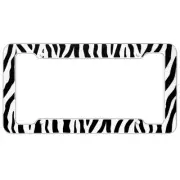 Zebra Print Plastic License Frame. Free Screw Caps Included