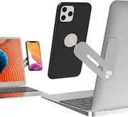 Laptop Phone Holder, Adjustable Laptop Side Mount Clip, Laptop Stand Computer Monitor Expansion Bracket, Slim Portable Foldable Smartphone Stand. Improve Office Efficiency.Silver
