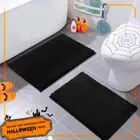 Luxurux Black Bathroom Rug Set–Extra-Soft Plush Bath Mat Shower Bathroom Rugs,1'