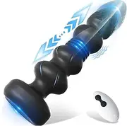 Thrusting Vibrating Anal Butt Plug, Anal Male Adult Sex Toys for Men Women Couples, Remote Control Anal Dildo Vibrator with 10 Modes Anal Beads, Anal Training Sex Toy Game Play