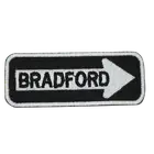 Bradford Road Sign Patch Embroidered Iron on Sew on Patch For Clothes 7.5x3cm