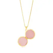 9ct Yellow Gold Two tone Round St Christopher 16mm Locket Pendant, No Chain