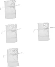 NIYANGLE 4pcs Small Drawstring Jewelry Bag Lace Organza Pouch for Durable and Versatile Storage for Beads Pendants and Small Presents for Parties and Special Occasions