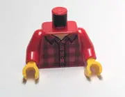 Lego - Minifigure Torso - Red Plaid Shirt, Buttons