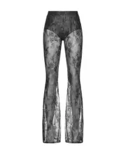 Pinko Laminated-Lace Flared Trousers IT40 Black