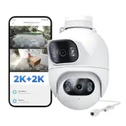EC6 Dual Plug-in Security Camera Outdoor: 2K+2K Dual Cameras for Home