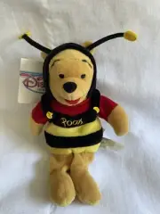 Disney Winnie the Bumble Bee Pooh Bean Bag Plush 8" RARE & RETIRED w/tags