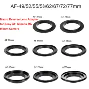 49/52/55/58/62/67/72/77mm Macro Reverse Lens Adapter for Sony Alpha/Minolta AF