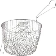 KitchenCraft Deep Fryer Basket, Extra Deep, Stainless Steel, Designed for Safety and to fit 20 cm (8'') Pans, Silver