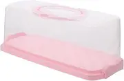 CLISPEED Transparent Toast Box Bread Lunch Boxes Food Containers with Lids Loaf Cake Keeper Storage Rectangle Cake Carrier Loaf Cake Storage Container Loaf Keeper Pink Plastic