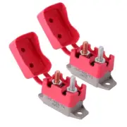 2pcs 50A 12V/24V Automatic Reset Circuit Breaker Fuse Stud Bolt with Cover