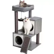 Cat Tree House Tower Condo Wood Cat Scratching Sisal-Covered Scratch