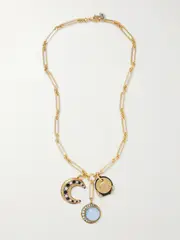 [MAISON MAYLE] MAISON MAYLE - Trinity Reine Gold-plated, Crystal And Enamel Necklace - One size One size Gold