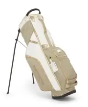 Brand New Tumi Golf Stand Bag Off White/tan W/ Tumi Water Bottle & Divot Tool