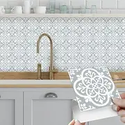 Vintage Self-Adhesive Tile Sticker Square Peel and Stick Non-Slip Waterproof Removable PVC Bathroom Kitchen Home Decor Floor Wall Stair Tile Sticker