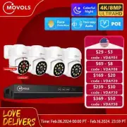 LOT Surveillance System 8MP 4MP Two Way Audio PTZ CCTV POE AI Security Camera