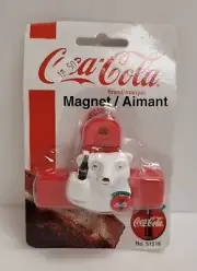 Vintage Coca-Cola Polar Bear With Coke on Clip Magnet 2000 NOS Sealed