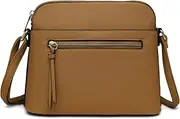 [LA TERRE] Small Crossbody Bag, Dome Shoulder Bag with Zipper Pocket Adjustable Strap