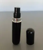 Mini Refillable PERFUME ATOMISER Bottle Scent Pump Spray 5ml Easy Fill BLACK