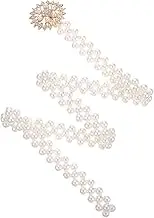 Zerodeko 1Pc Decorative Curtain Tieback Strap Elastic Pearl Flower Design Snowflake No Tools Required Easy to Use for Home Hotel and Store Curtain Decoration